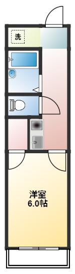 イーストコート(1K/1階)の間取り写真