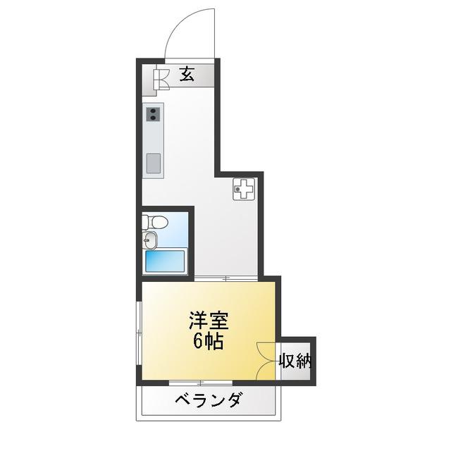 温清 ビレジ(1DK/2階)の間取り写真