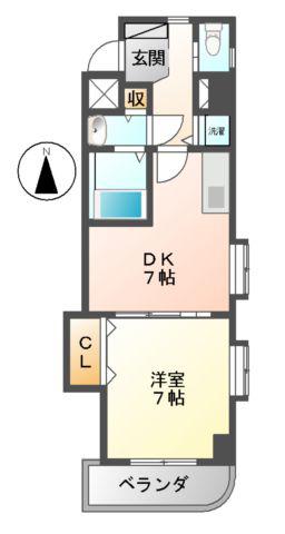YSIZUM(1DK/2階)の間取り写真