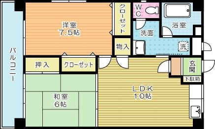 第二寿ビル(2LDK/3階)の間取り写真