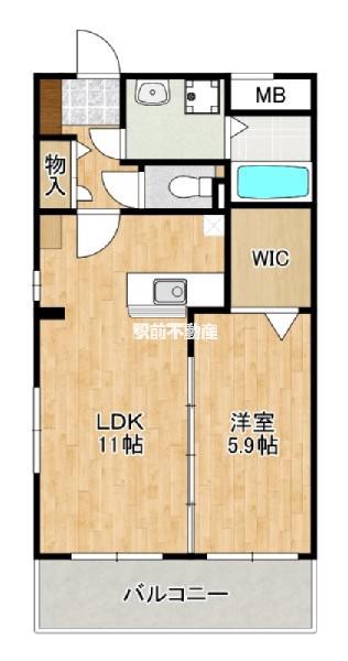 エクレール(1LDK/3階)の間取り写真