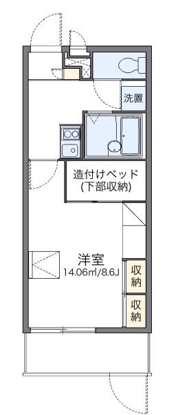 レオパレスリバーサイドイン千星(1K/1階)の間取り写真