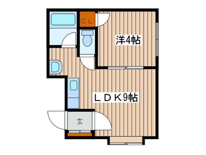 プレイズ中の島(1LDK/3階)の間取り写真
