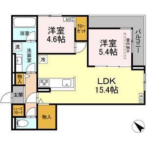 セレーノ北安東 B棟(2LDK/3階)の間取り写真