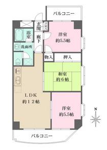 レトワールトキワ(3LDK/6階)の間取り写真