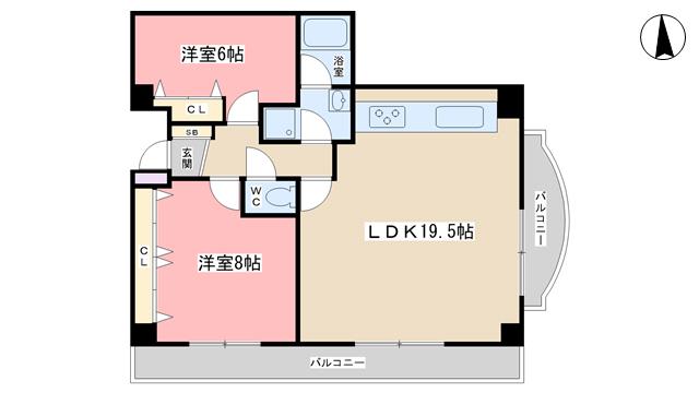 イースト・1(2LDK/3階)の間取り写真
