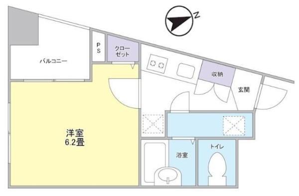 パワーハウス横濱(1K/6階)の間取り写真
