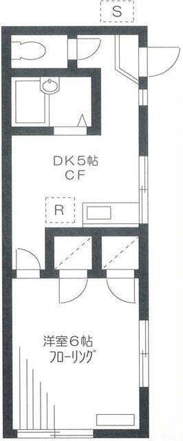 荏原ハイツ(1DK/1階)の間取り写真
