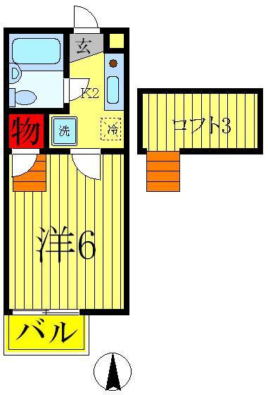 サンローゼ馬橋(1K/2階)の間取り写真