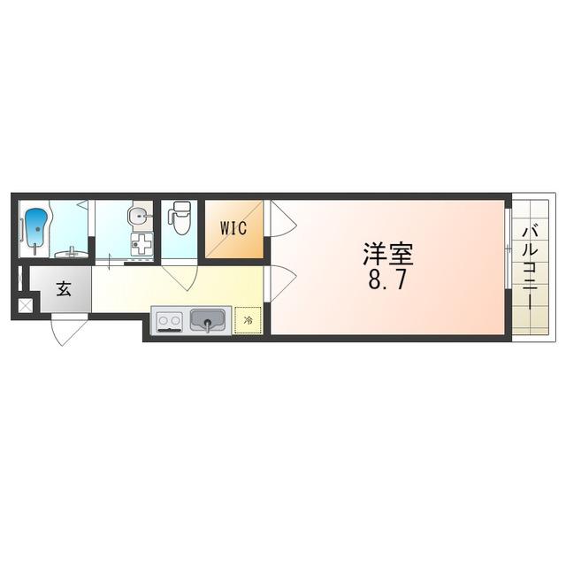 フジパレス長吉川辺サウス(1K/2階)の間取り写真