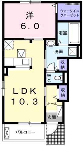 パーク アクシスイースト C(1LDK/1階)の間取り写真