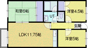 シャトーグリーン(3LDK/1階)の間取り写真