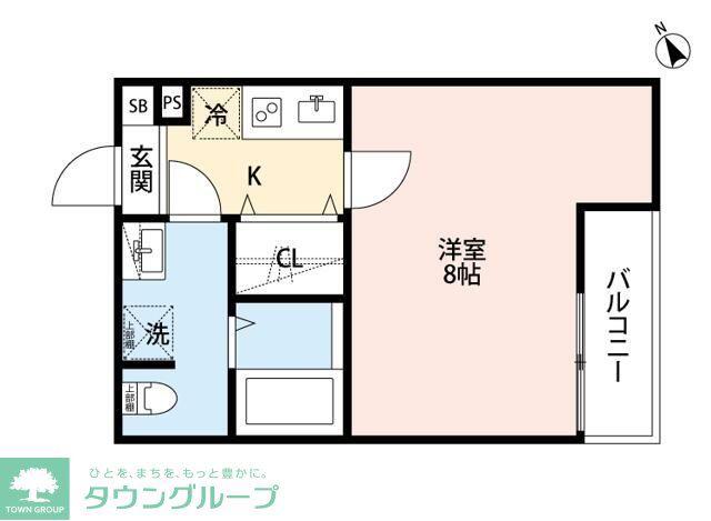 CRASTINE西堀8丁目B(1K/3階)の間取り写真