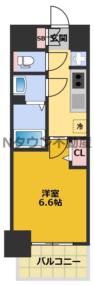 MAXIV名古屋上前津(1K/7階)の間取り写真