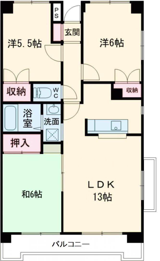 サンハイム千石(3LDK/2階)の間取り写真