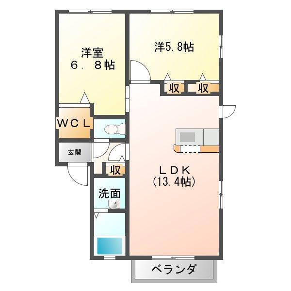 シャーメゾンイケダ(2LDK/1階)の間取り写真