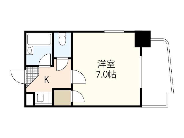 スタープラザ三篠(1K/3階)の間取り写真