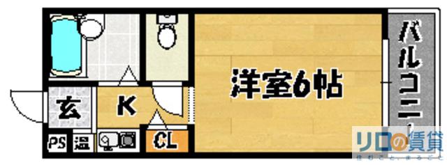 ボネールタキガワ(1K/2階)の間取り写真