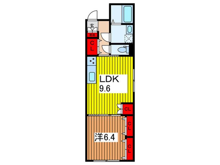 スカイルーチェ南浦和(1LDK/1階)の間取り写真