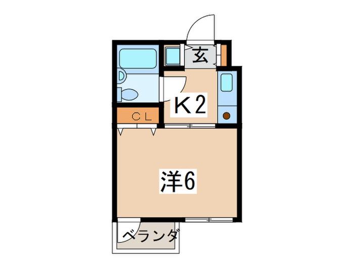 コスモAOI湘南台I(1K/1階)の間取り写真