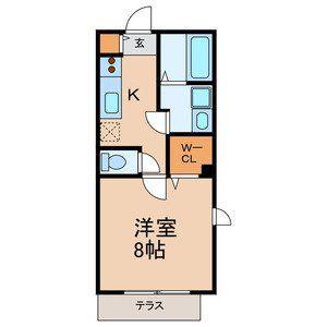 ベルコモン(1K/1階)の間取り写真
