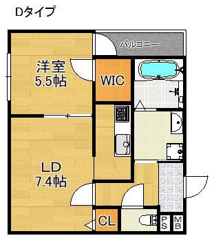 フジパレス日根野駅南I番館(1LDK/2階)の間取り写真
