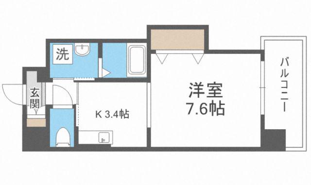 サウス アルカディア(1K/4階)の間取り写真