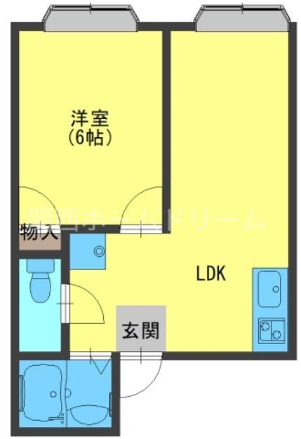 萱島ツイン(1LDK/2階)の間取り写真