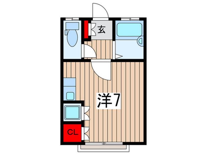 ホワイトガーデン(ワンルーム/2階)の間取り写真