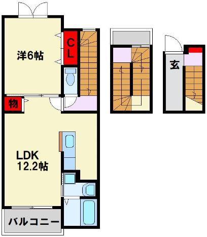 ONE LOVE(1LDK/3階)の間取り写真