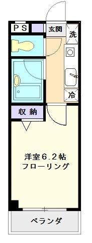 スカイコスモ国領(1K/1階)の間取り写真
