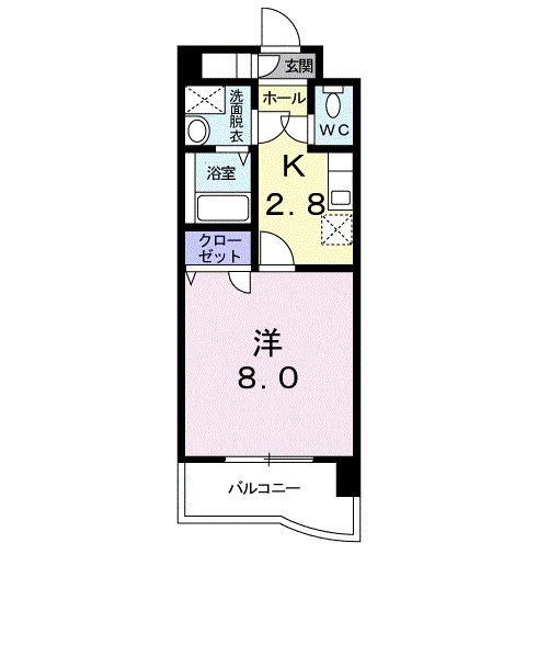 エアリーストリート(1K/8階)の間取り写真