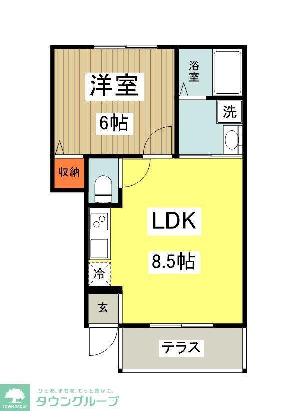 アクアシティ追分(1LDK/1階)の間取り写真