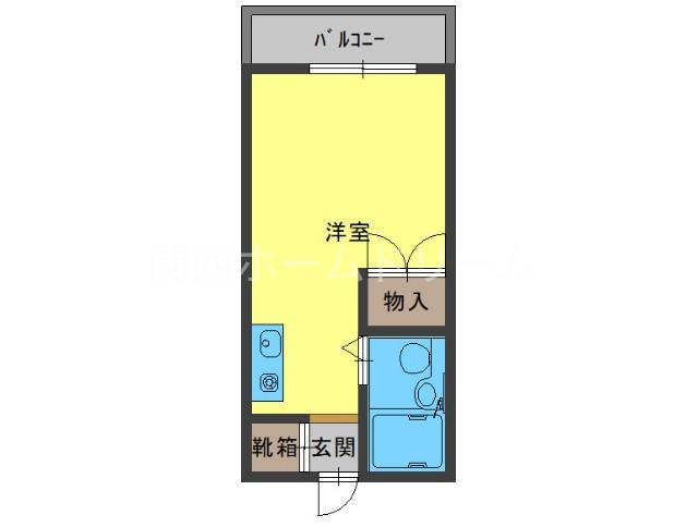 ユニハイム木村(ワンルーム/4階)の間取り写真