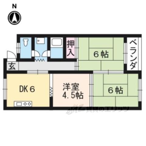 エクセル篠原(3DK/1階)の間取り写真