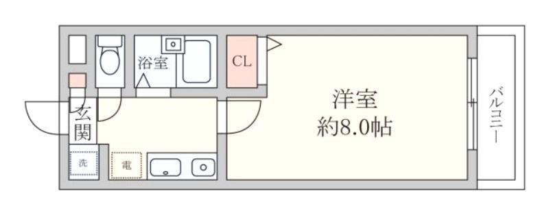 コレクション北巽(1K/3階)の間取り写真