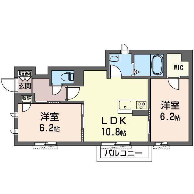 エトワールM(2LDK/1階)の間取り写真