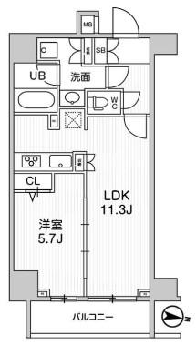 ジェノヴィア三ノ輪スカイガーデン のあち(1LDK/4階)の間取り写真
