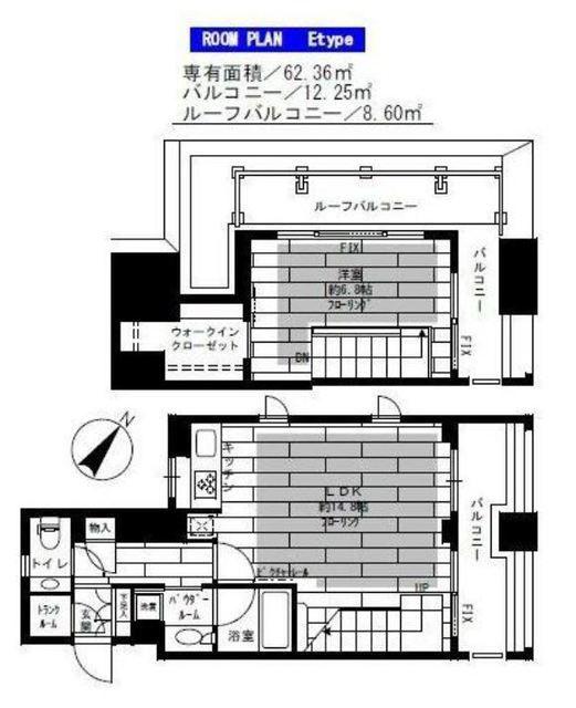 ステージグランデ新川(1LDK/12階)の間取り写真