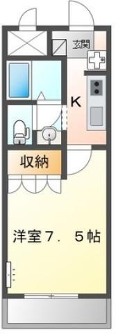クレシア CRECIA(1K/2階)の間取り写真