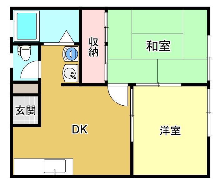 ブルースター平井(2DK/1階)の間取り写真