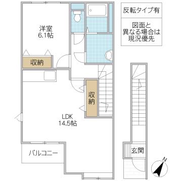 アステール(1LDK/2階)の間取り写真