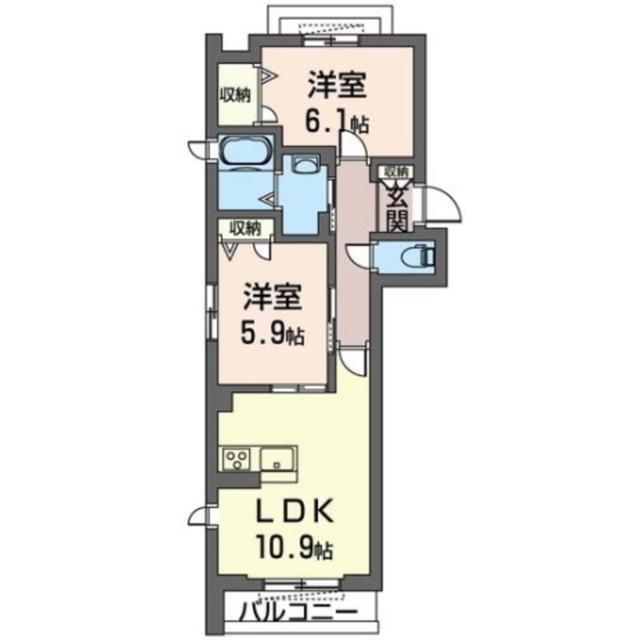 レ・セーナ A(2LDK/3階)の間取り写真