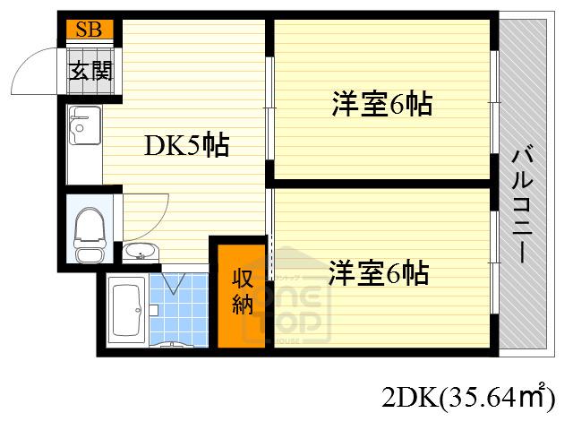 エリータ桃山台2(2DK/2階)の間取り写真