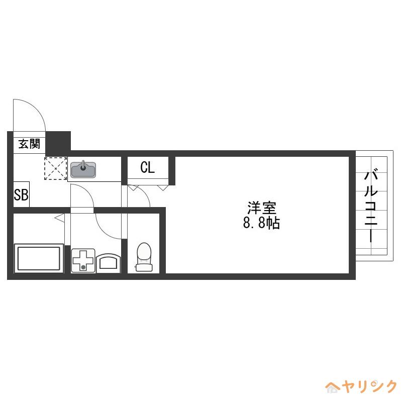 クレフラスト坂井戸(1K/1階)の間取り写真