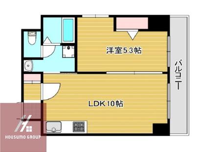 ルミエール四ツ橋(1LDK/4階)の間取り写真