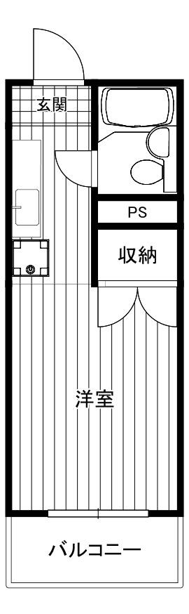 ハイツ井上(ワンルーム/2階)の間取り写真
