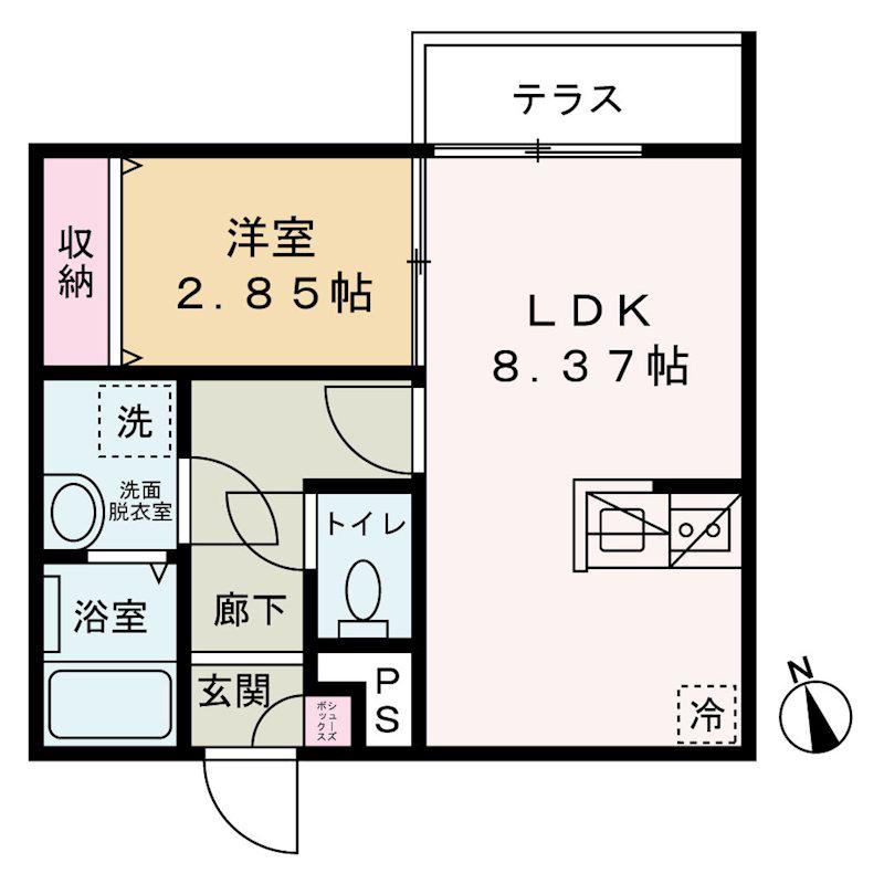 ザ・レジデンス北習志野(1LDK/2階)の間取り写真