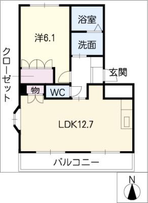 テラメゾン(1LDK/1階)の間取り写真