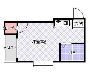 3匹のKOBUTA(ワンルーム/2階)の間取り写真